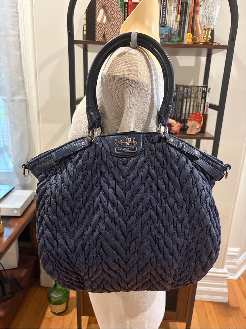 Navy Blue Coach Quilted Madison 70th Anniversary Bag - 18634